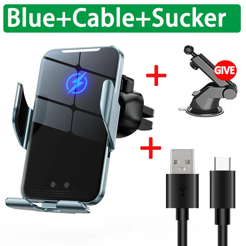 Car Wireless Charger with Automatic Clamps & Fast Charging - Voltix