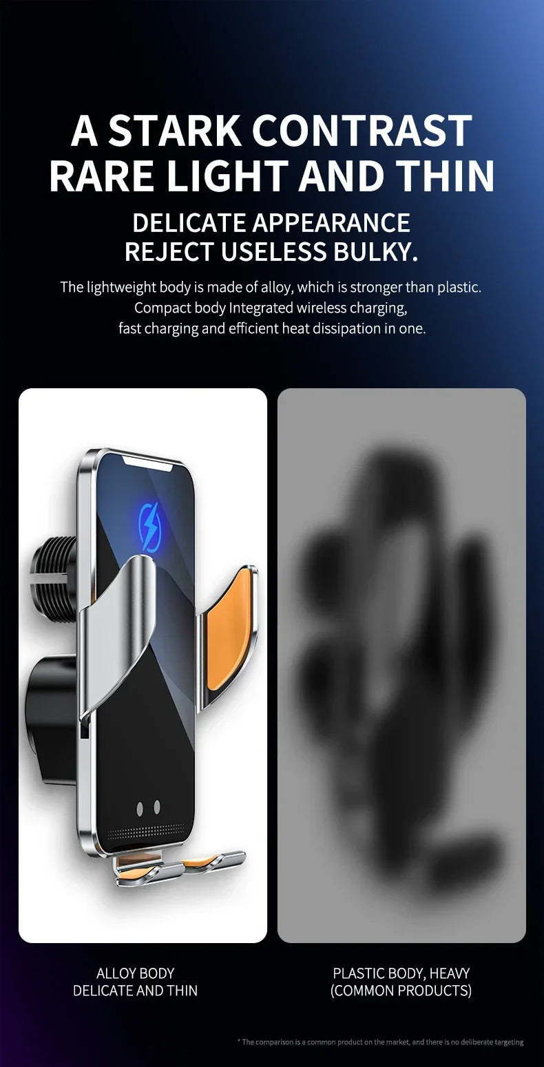 Car Wireless Charger with Automatic Clamps & Fast Charging - Voltix