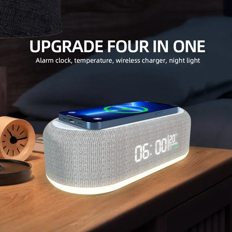 Alarm Clock with Wireless Charging Dock & LED Light - Voltix