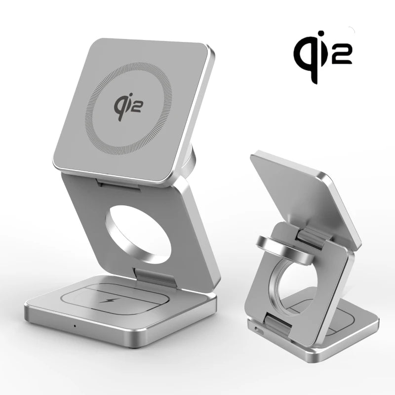 Compact Folding 3-in-1 Wireless Charger - Voltix
