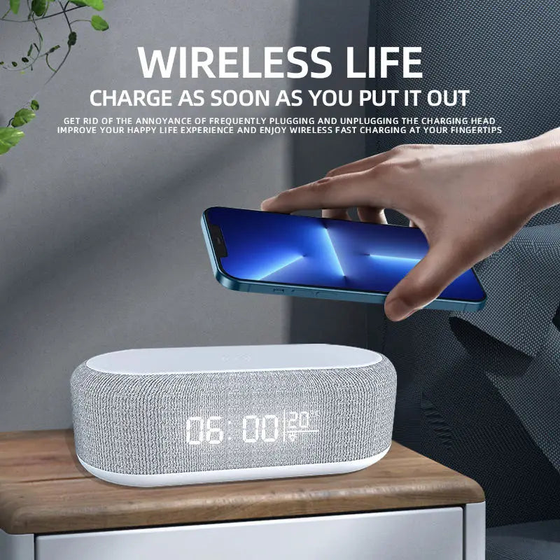 Alarm Clock with Wireless Charging Dock & LED Light - Voltix