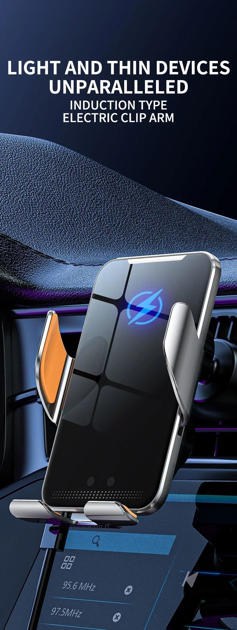 Car Wireless Charger with Automatic Clamps & Fast Charging - Voltix