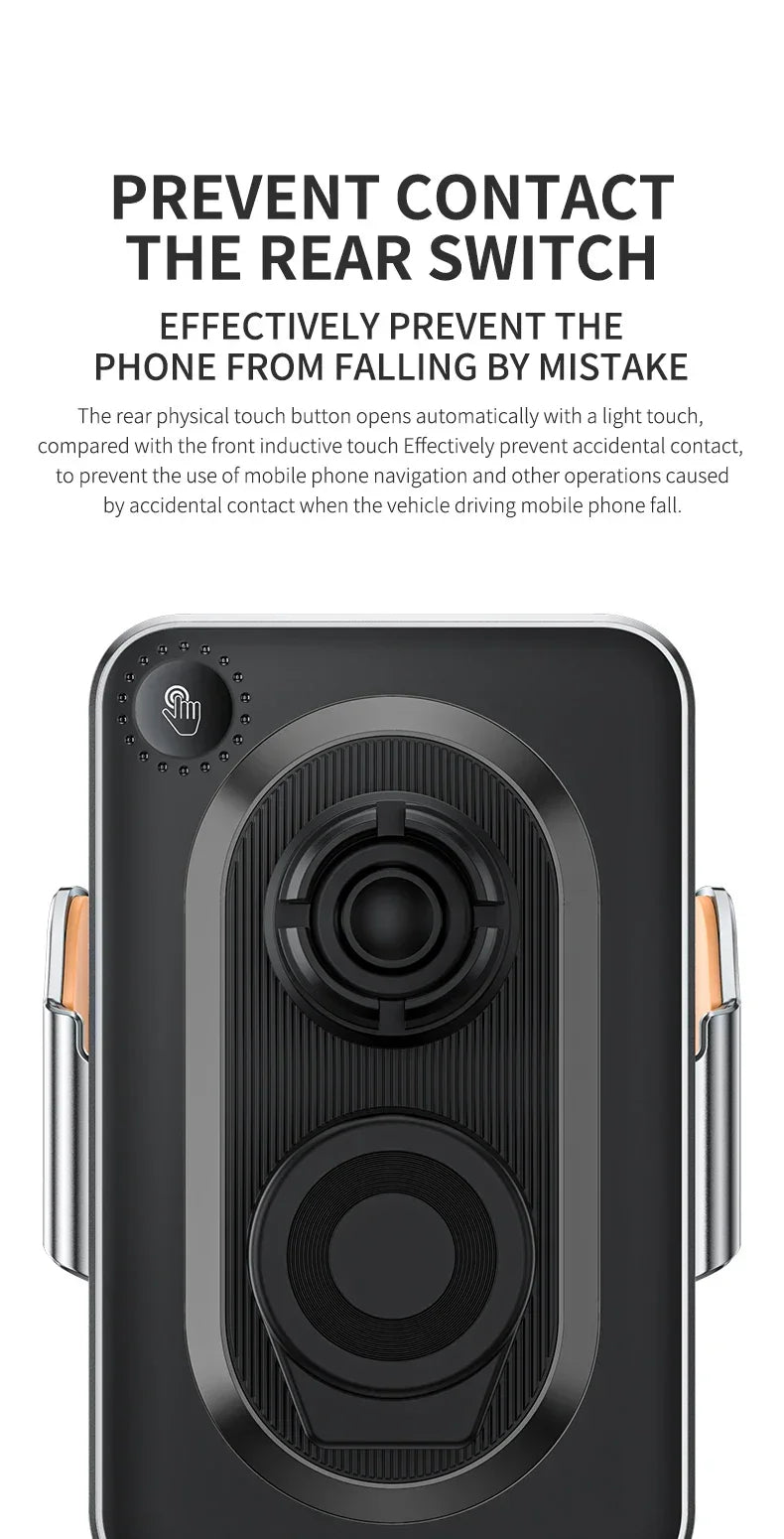 Car Wireless Charger with Automatic Clamps & Fast Charging - Voltix