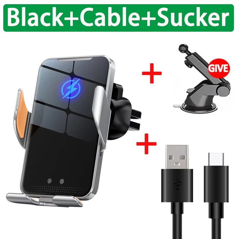 Car Wireless Charger with Automatic Clamps & Fast Charging - Voltix