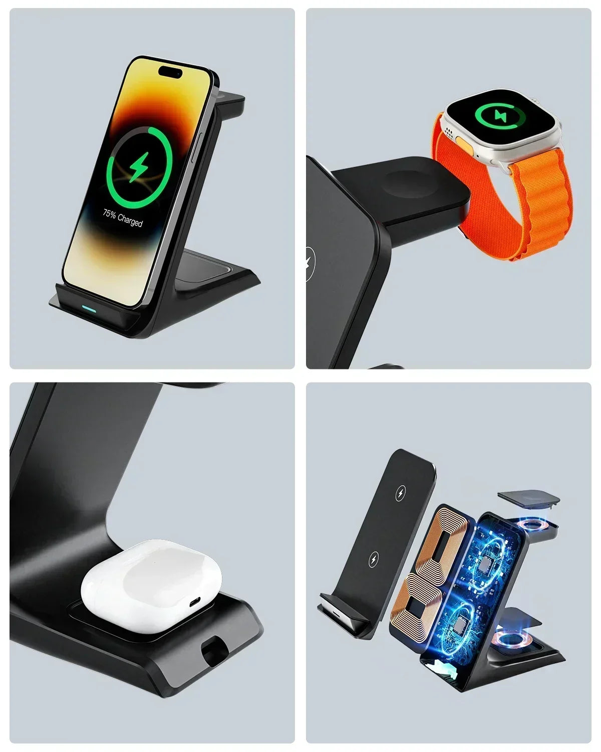 3 in 1 Wireless Charging Station - Voltix