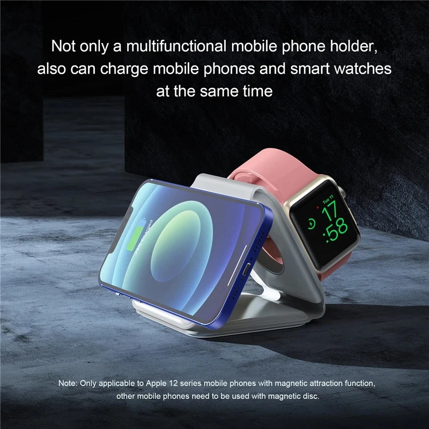 Adjustable 3-in-1 Wireless Charging Station with 360° Rotation - Voltix