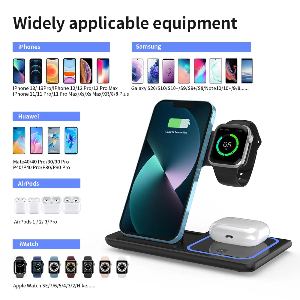 3 in 1 Wireless Charging Station - Voltix