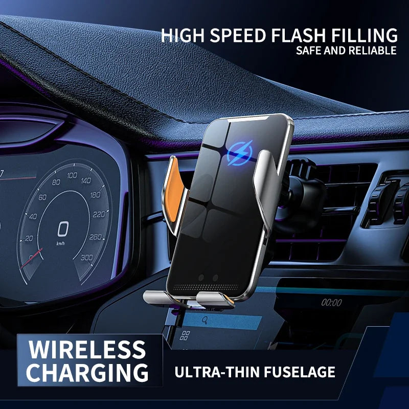 Car Wireless Charger with Automatic Clamps & Fast Charging - Voltix
